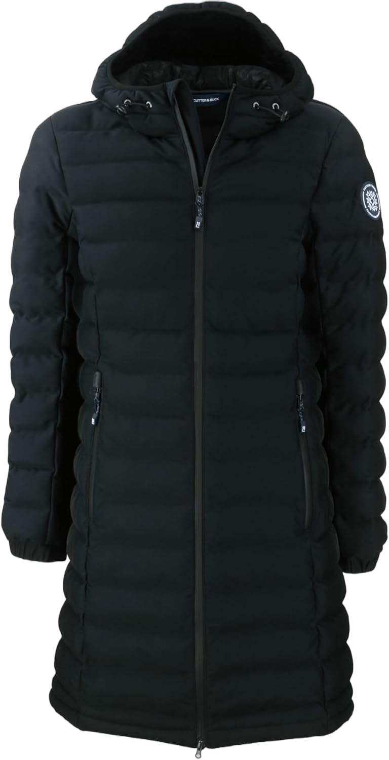 Cutter & Buck Mission Ridge Repreve Eco Insulated Womens Long Puffer Jacket X-Large Black