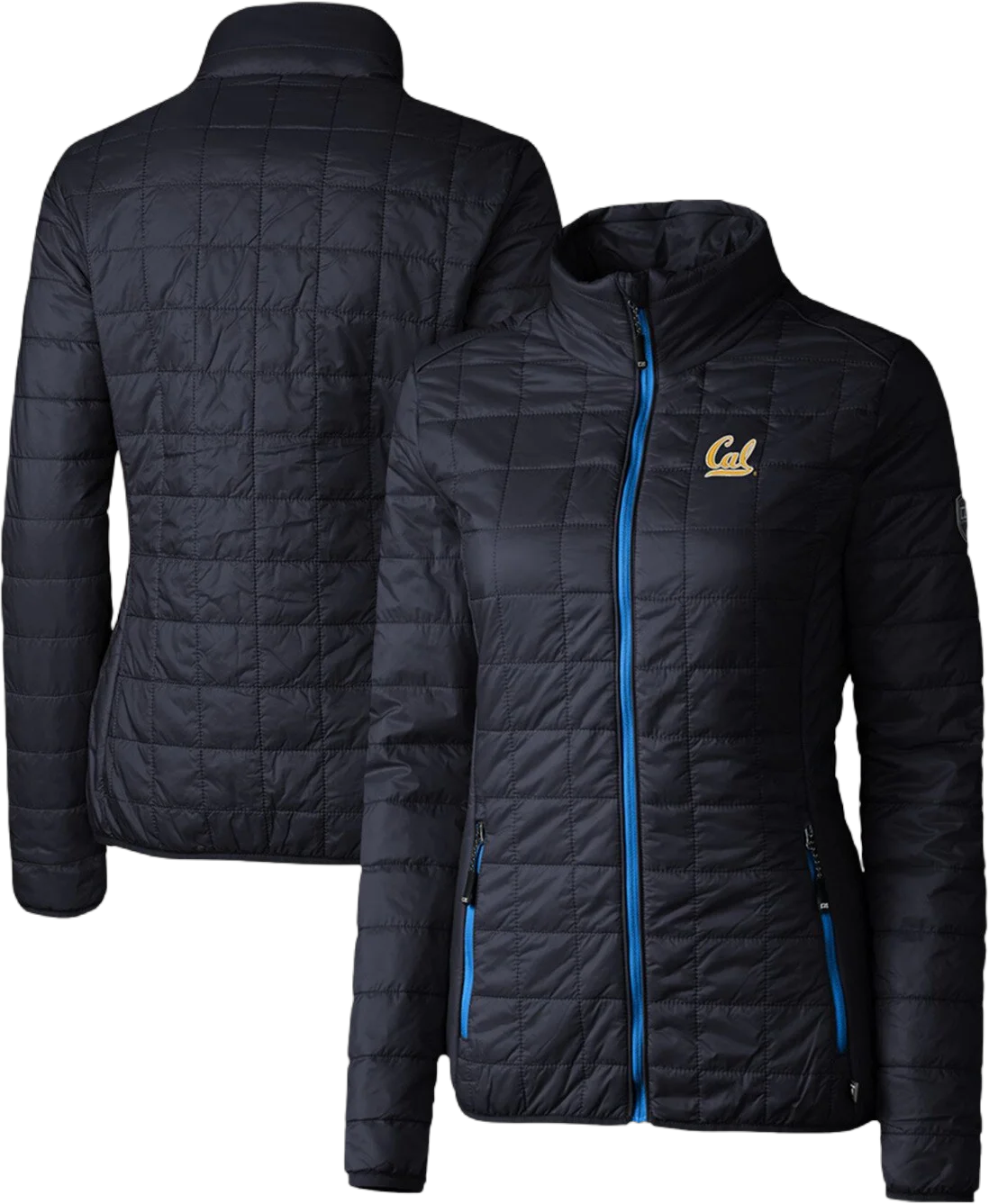 Women's Cutter & Buck Navy Cal Bears Rainier Eco Insulated Puffer Full-Zip Jacket