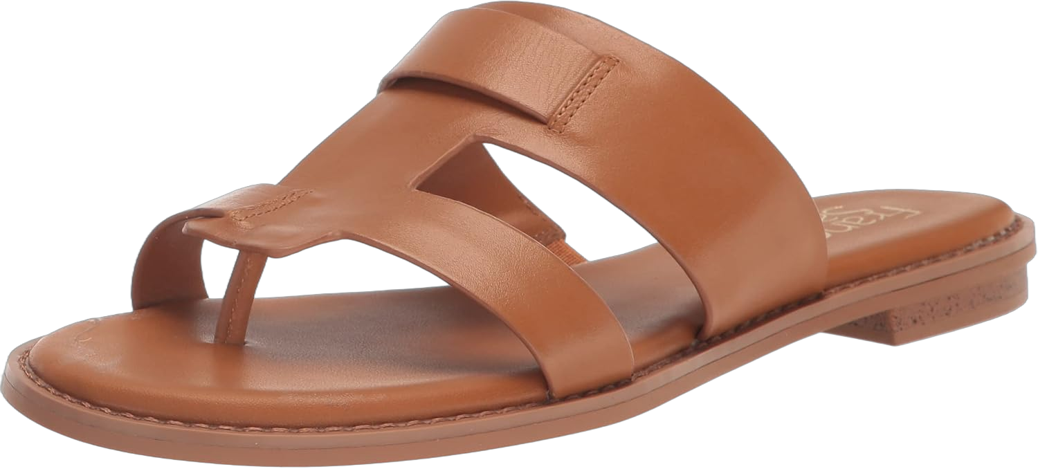 Franco Sarto Women's Gretta Flat Sandal 9.5 Tan Leather