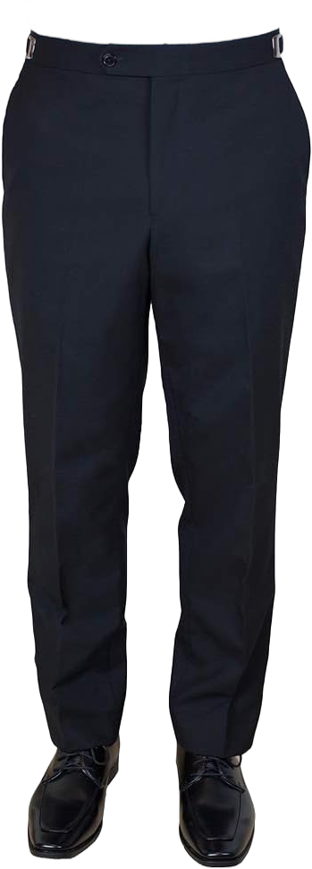 Sir Gregory Men's 100% Wool Fitted Flat Front Tuxedo Pants Formal Satin Stripe Trousers with Adjustable Waistband 49W x 0L Black