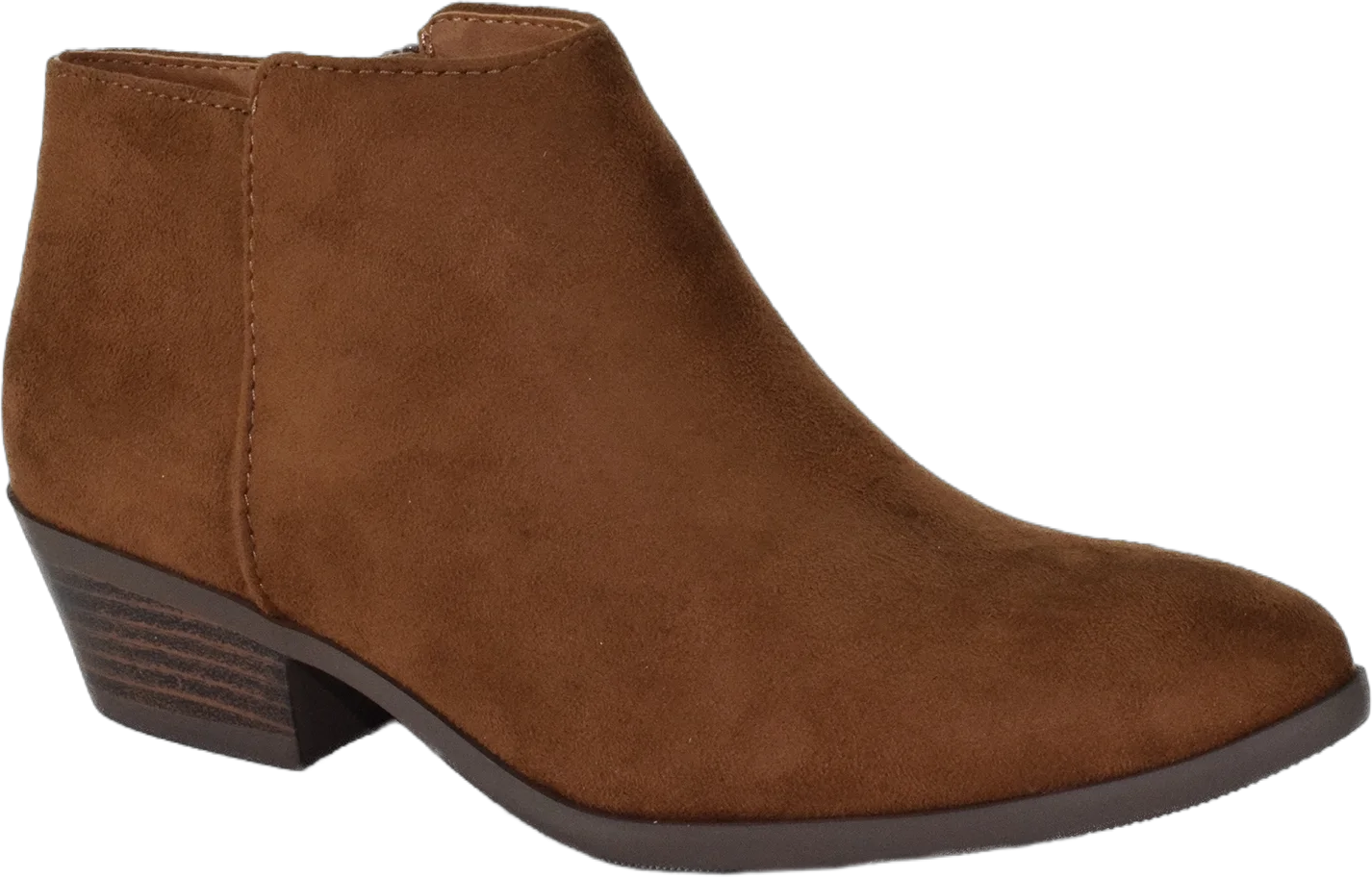 Mug Cognac Tan Brown Suede Booties Soda Women Ankle Boots Small Short Heel Side Zipper 10