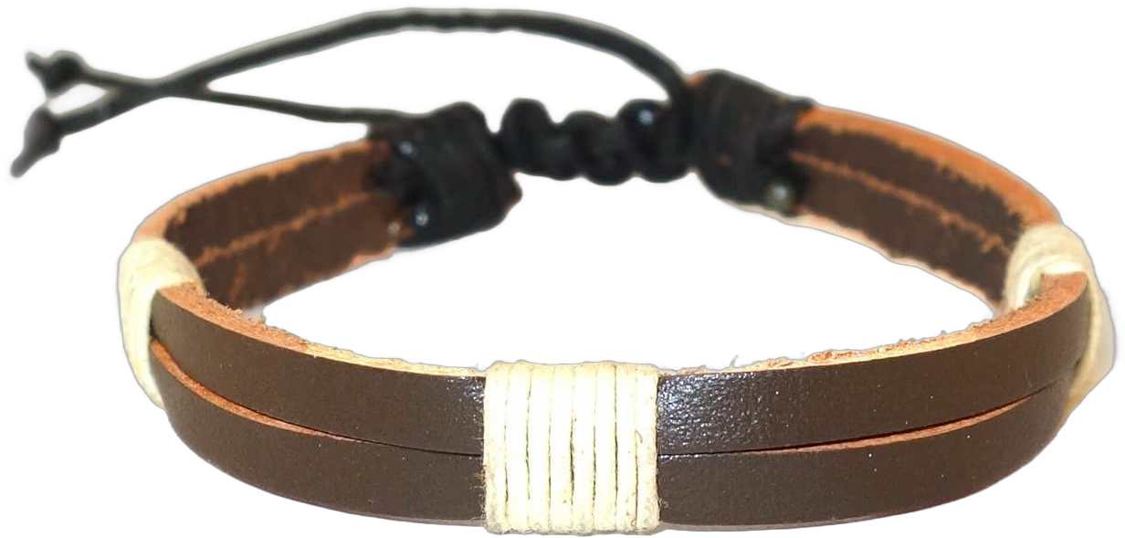 Leather Bracelet for Women & Men Leather Band Brown Color 21 cm Adjusting and Sliding Knot Handmade Leather Wristband Leather Cuff Bracelets Unisex Multi String