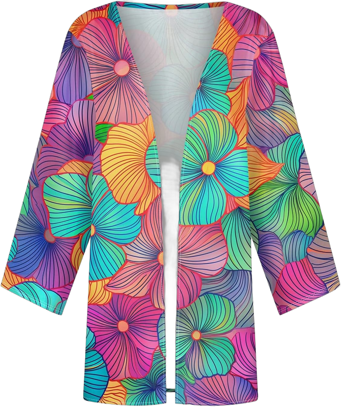 Light Jackets For Women, Floral Kimono Cardigans Plus Size Cardigan Lightweight Womens Trendy sweatshirt, S, 5XL Gh Multicolor XX-Large