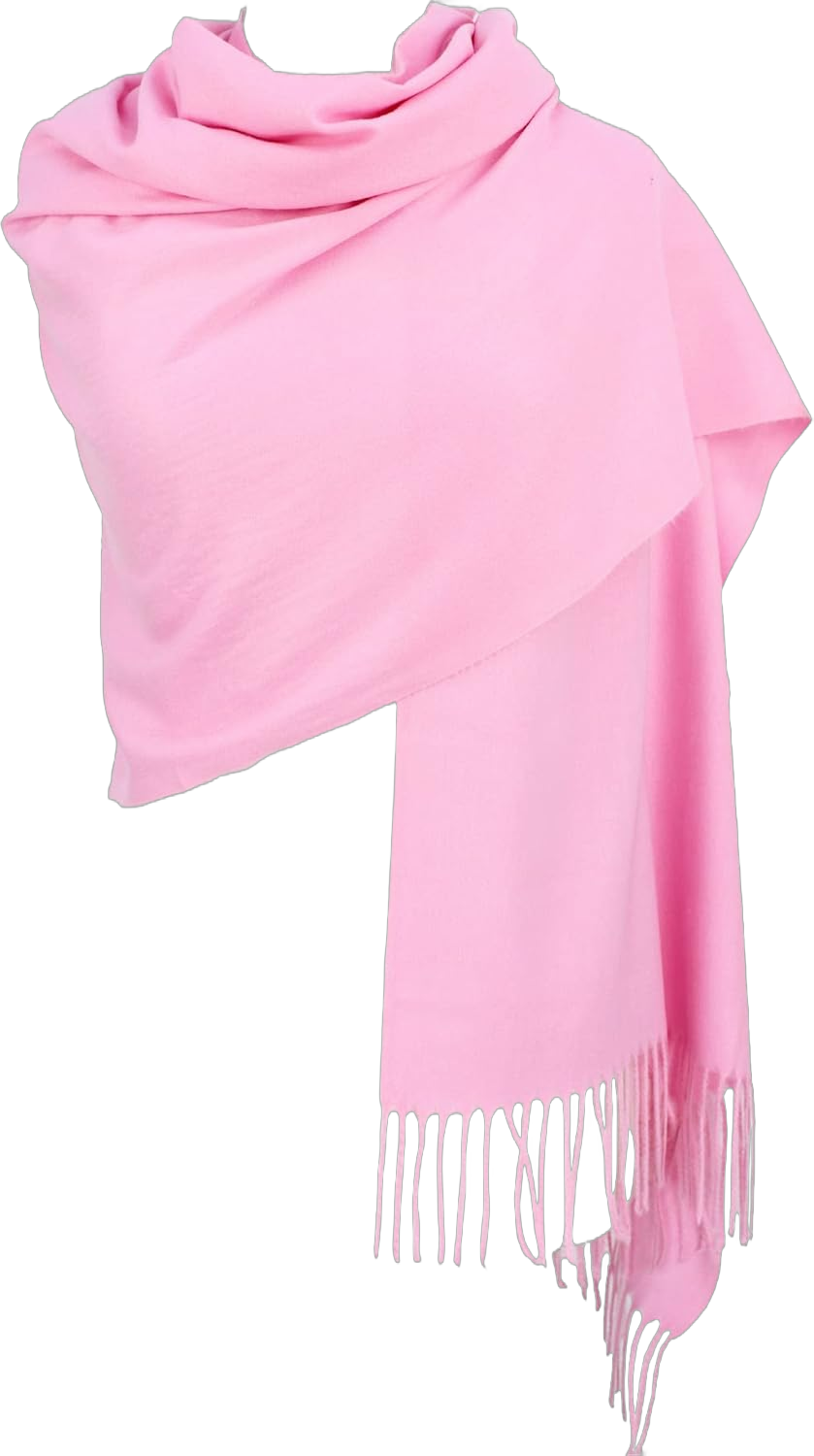 Be Your Own Style BYOS Versatile Oversized Soft Cashmere Shawl Scarf Travel Wrap Blanket W/Tassels, Many Colors Pink