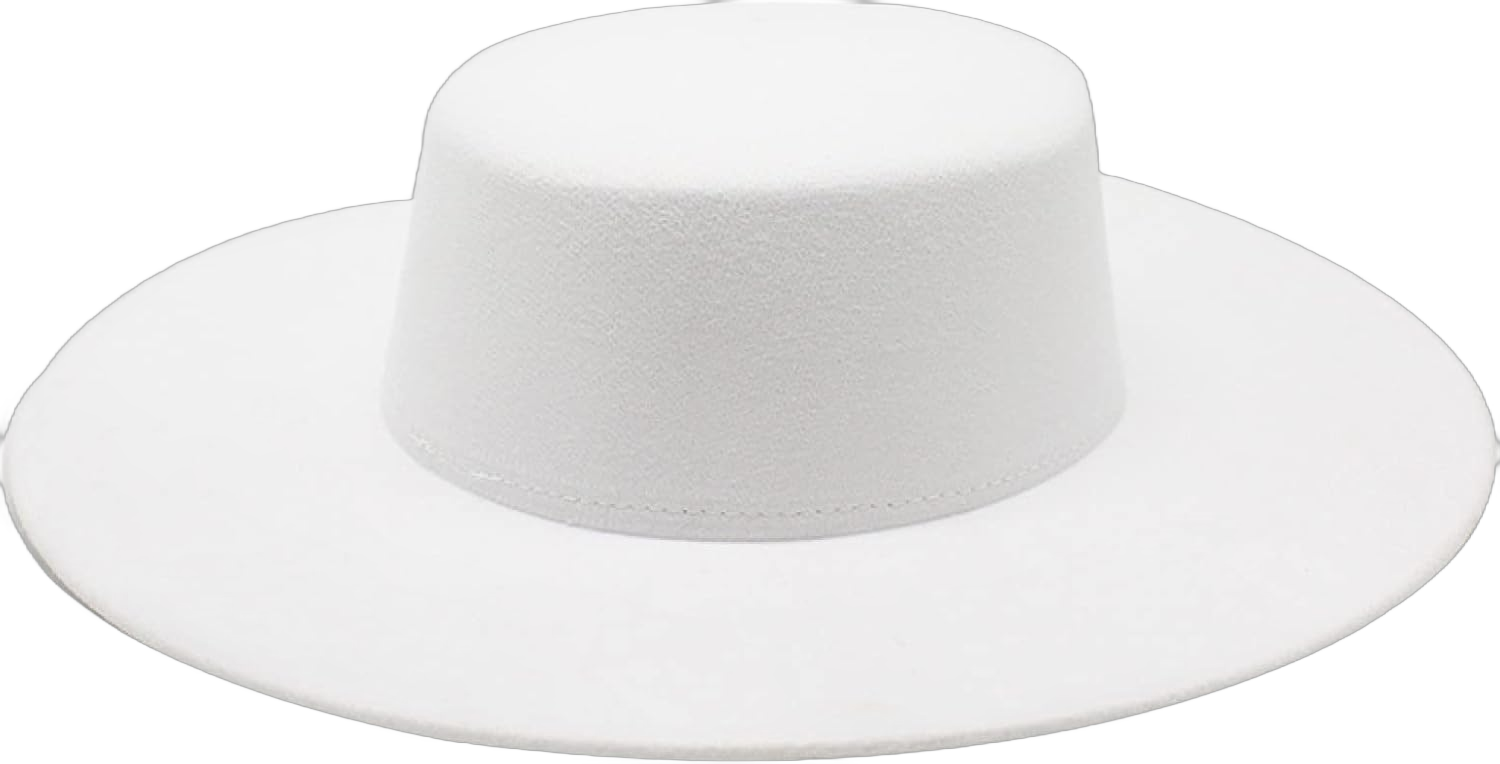 Felt Fedora Hat Women Men Fedoras Female Male Big Large Wide Brim Cap Ladies Flat Top Hats Woman Man Formal Caps One Size White