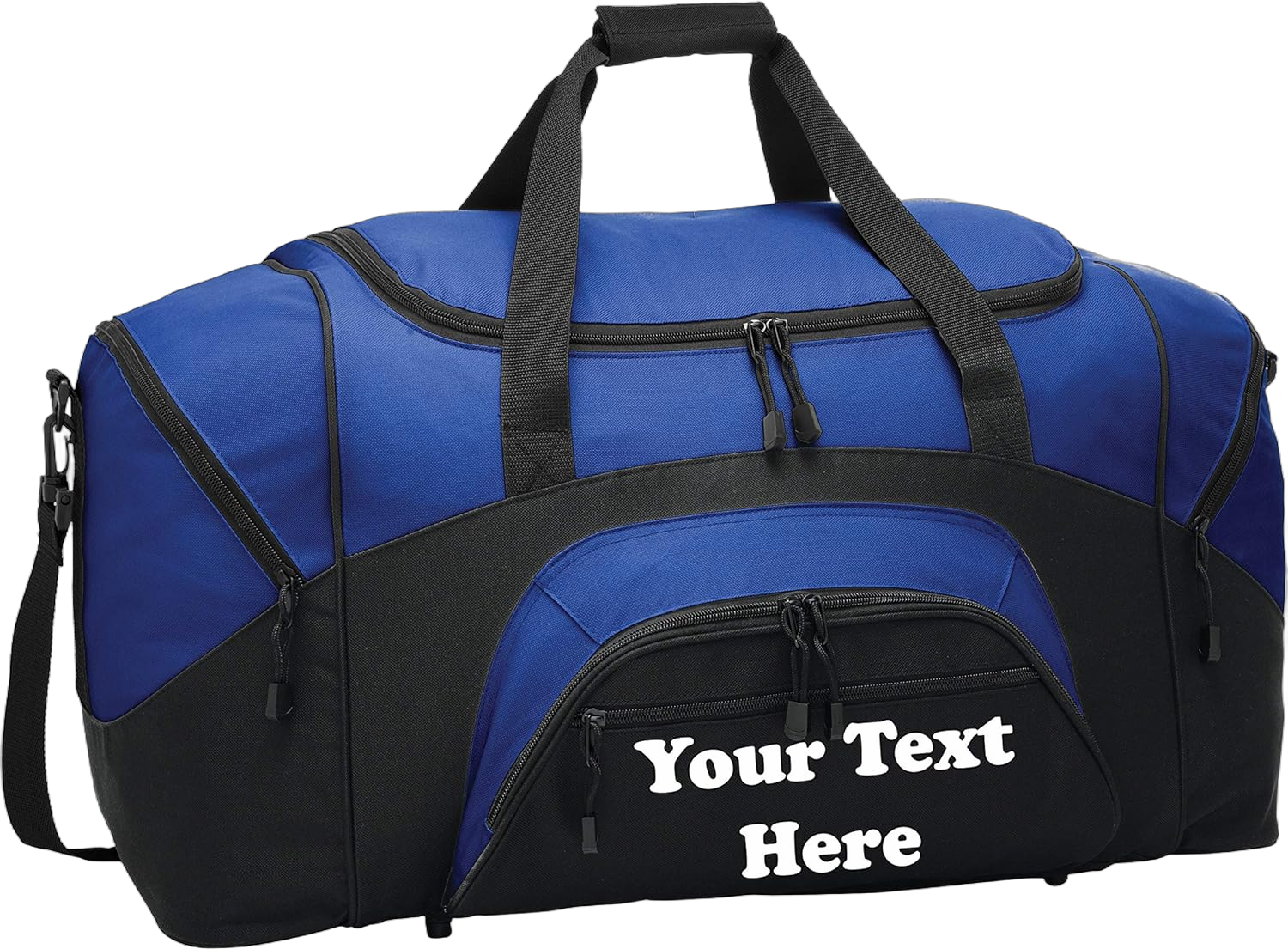 Personalized Gym Duffle Bag with Custom Text | Large Duffle Bag for Men | Overnight Bags for Women | Duffle Bag for Travel | Dance Bag | Cheer Bag | Wrestling Bag True Royal/Black