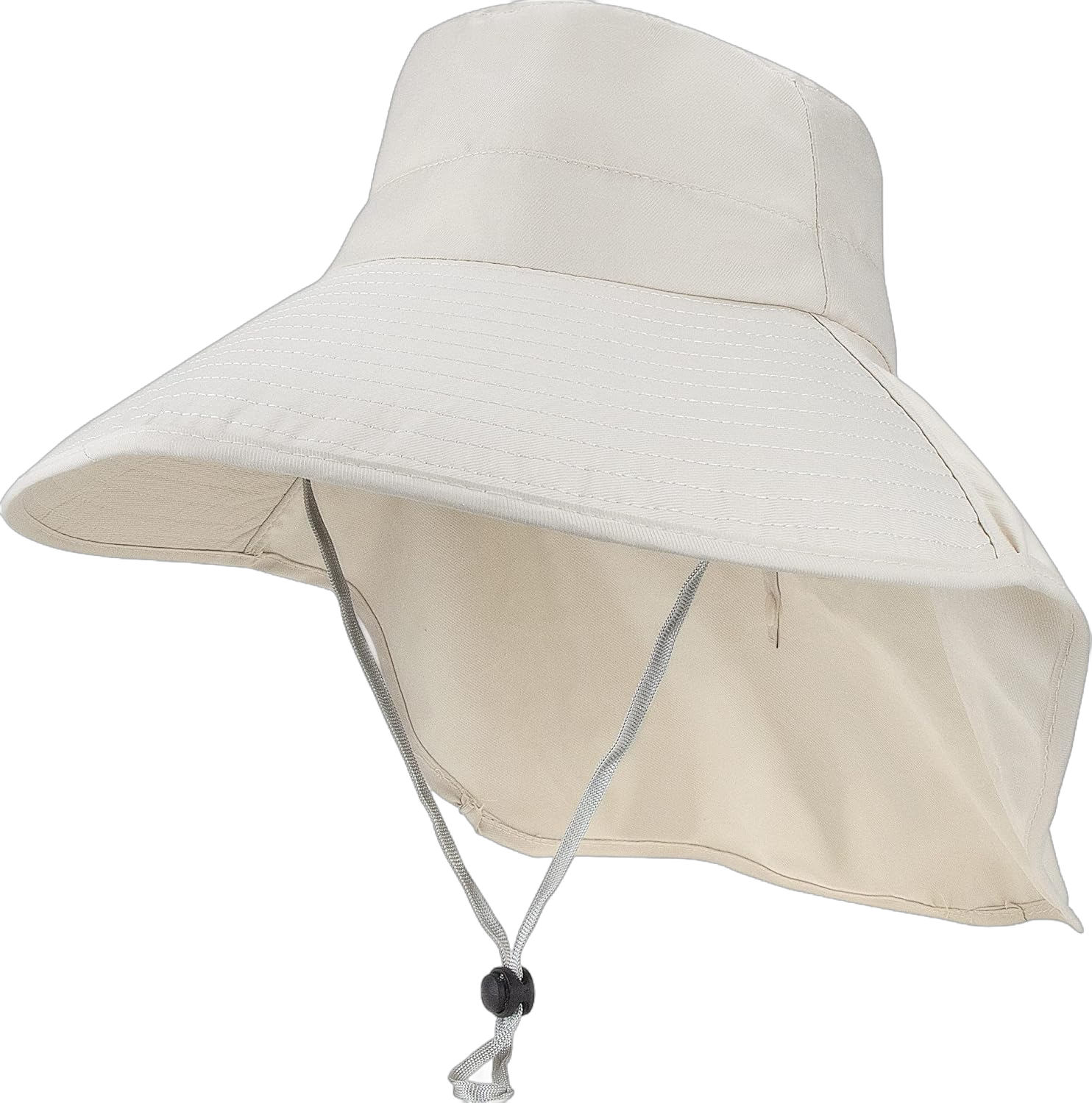 Women Summer Wide-Brim Neck-Flap Sun-Hat, UV-Protection Adjustable Gardening Hat Packable Safari Travel Hiking-Hat（M-L） Medium Beige