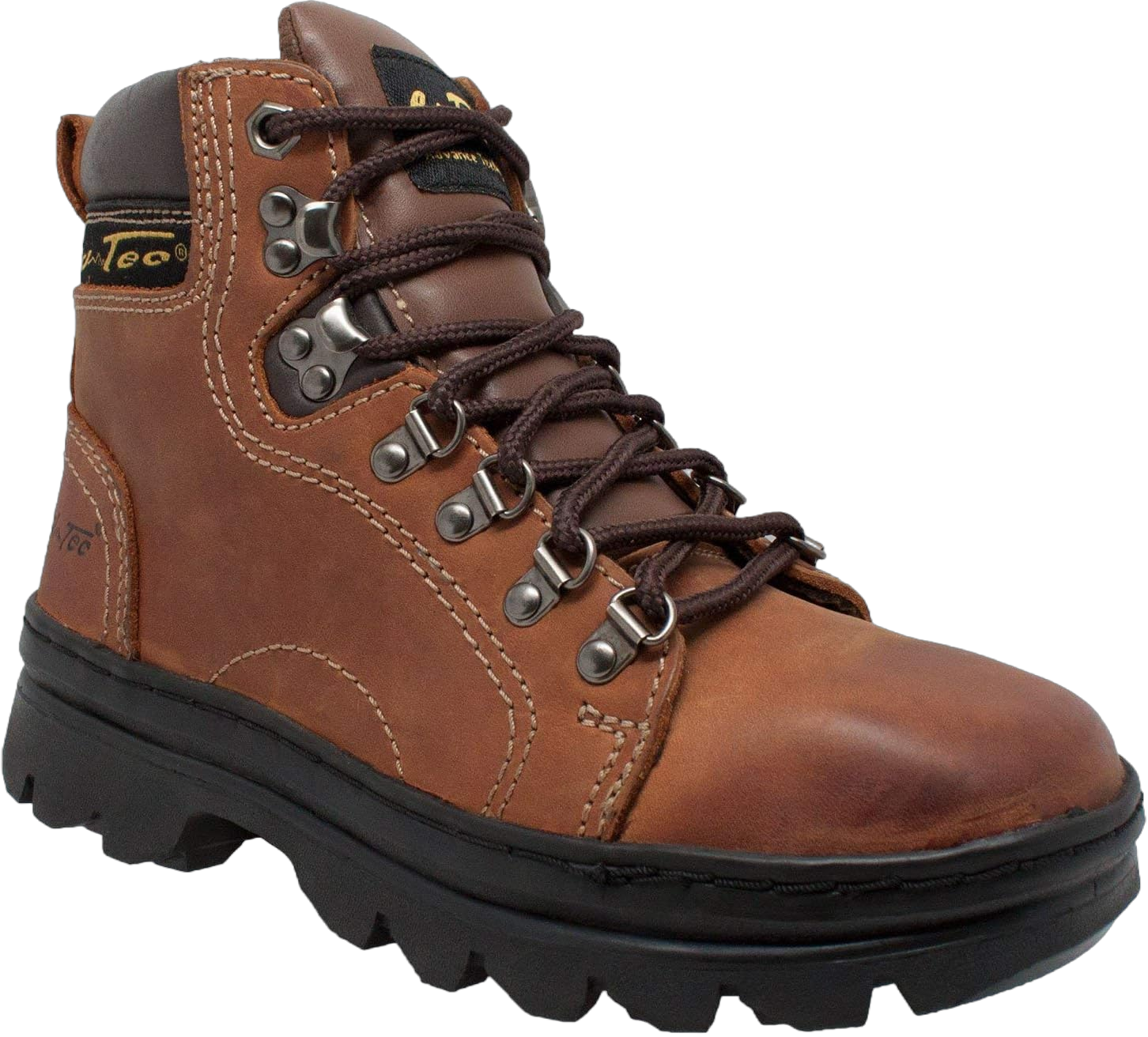 Ad Tec Womens 6" Lace Up Work Boot Durable Leather Slip Resistant Hiking Shoe 9.5 Brown