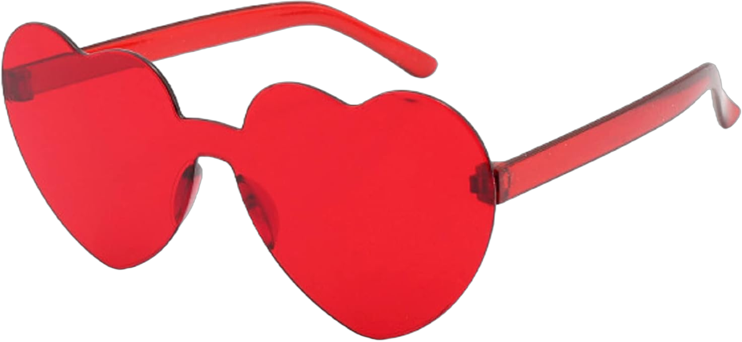 MAXJULI Heart Sunglasses for Women Baby Girl,Hot Party Neon Shades UV Protection 8069 Translucent Red