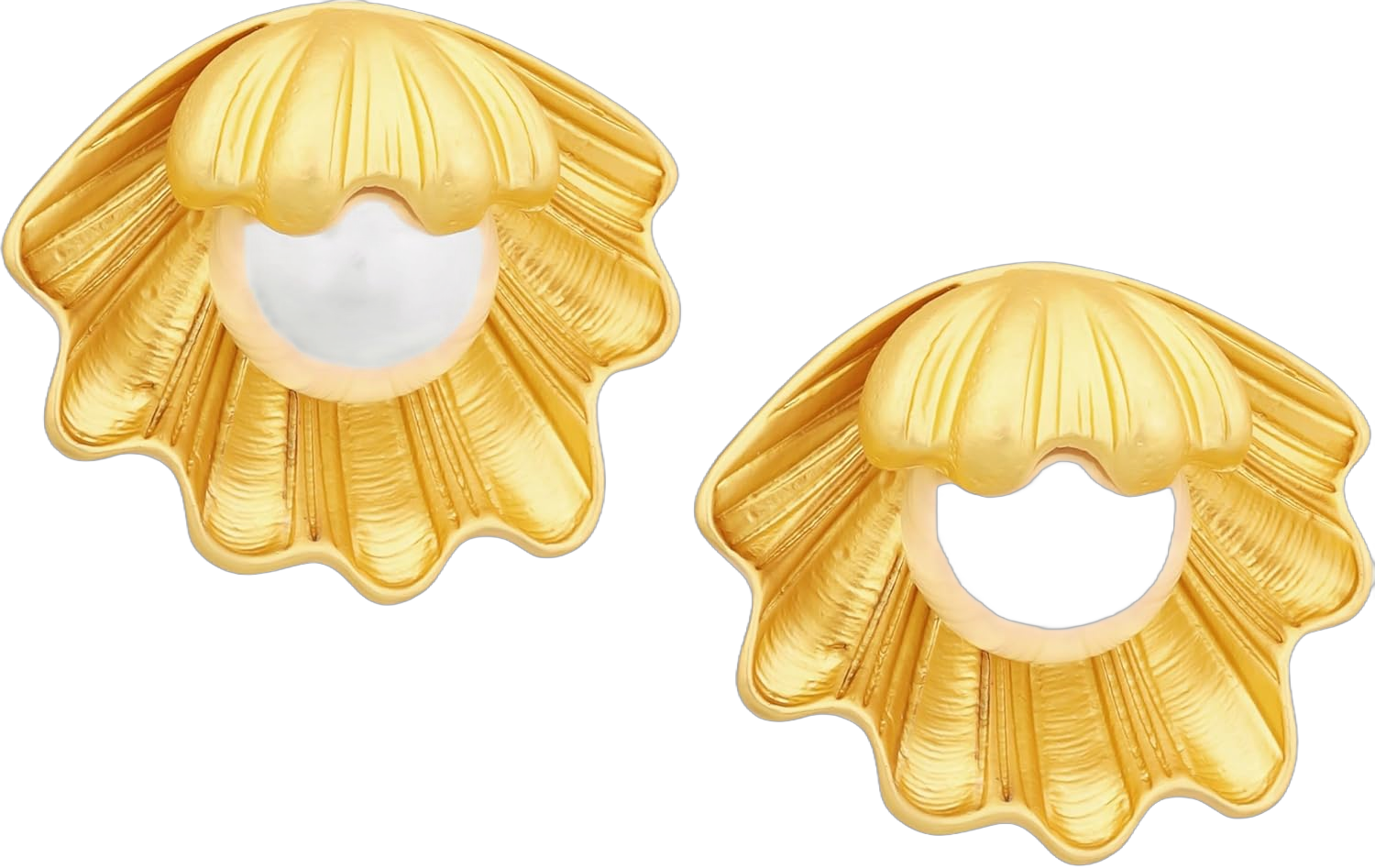 Vintage Statement Gold Pearl Charm Stud Costume Earrings for Women Style 2