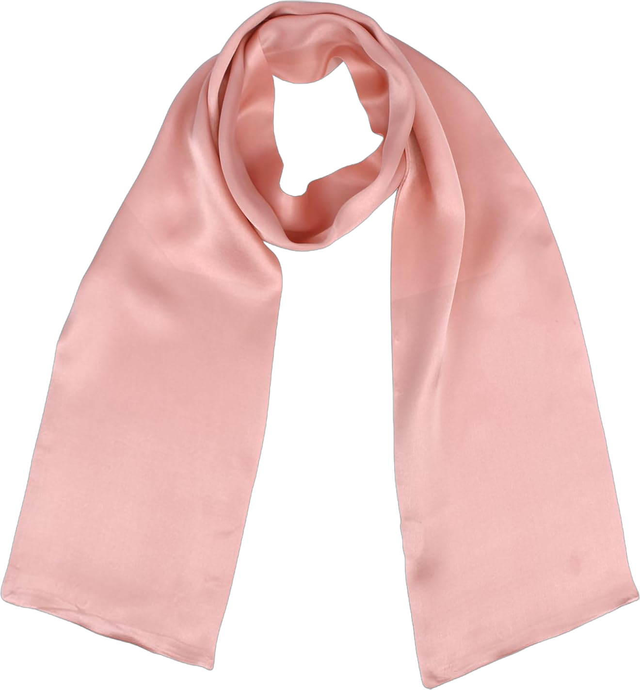 ANDANTINO 100% Silk Scarf for Women 59”*6.3” Long Shawls for Headscarf and Neck- Oblong Hair Wraps with Gift Packed Solid Color-light Pink