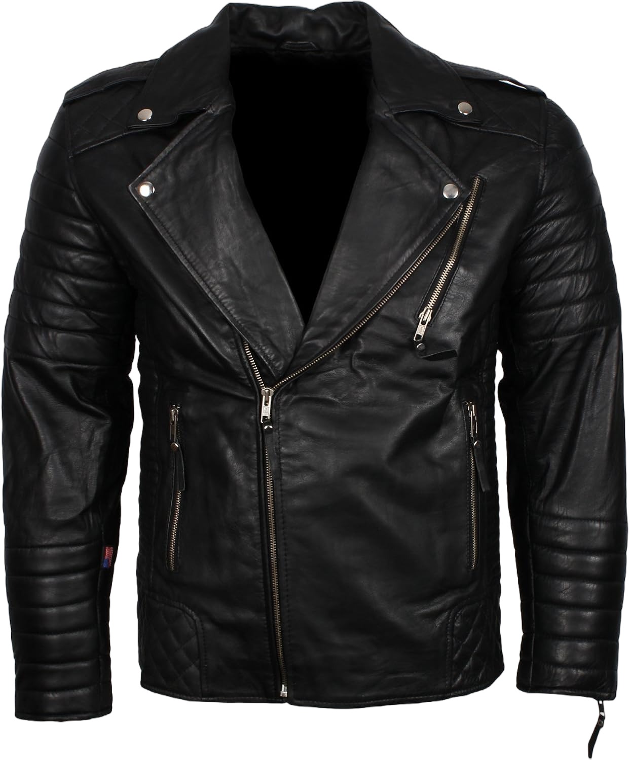 Men's Black Biker Leather Jacket Motorcycle Lightweight Faux Leather Outwear X-Small Black Boda Jacket