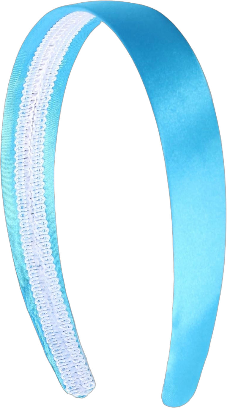 Motique Accessories Light Blue 1 Inch Satin Hard Headband for Women and Girls