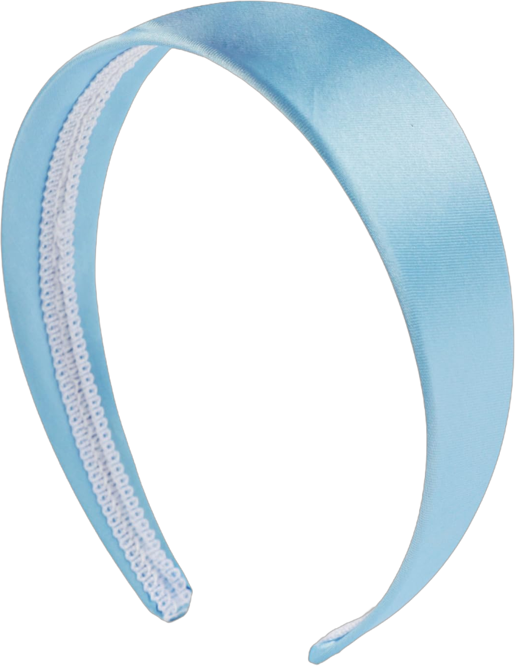 Motique Accessories Sky Blue 2 Inch Wide Satin Hard Headband with No Teeth Head band for Women and Girls