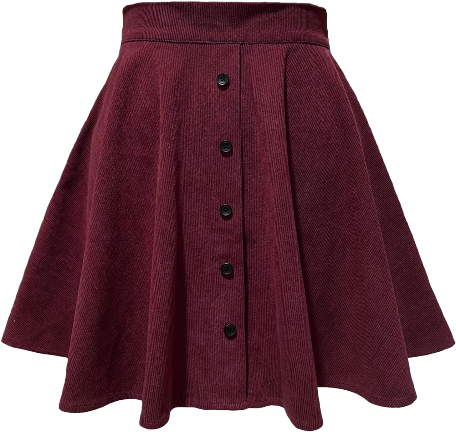 Women Button Front Mini Skirt A-Line Pleated Corduroy Flowy Swing Skirts Women High Waist Summer Vintage Casual Skirt X-Large Purple