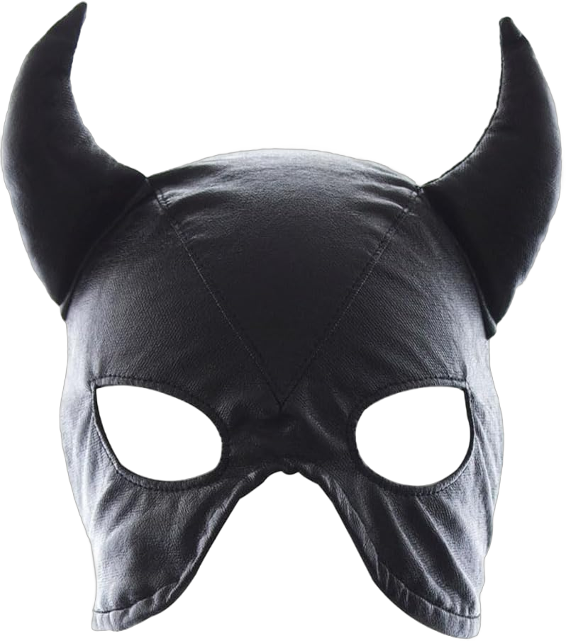 Leather Breathable Bull Face Mask Adjustable Masquerade Hood Full Face Head Mask for Women Men Costume Halloween Party Black